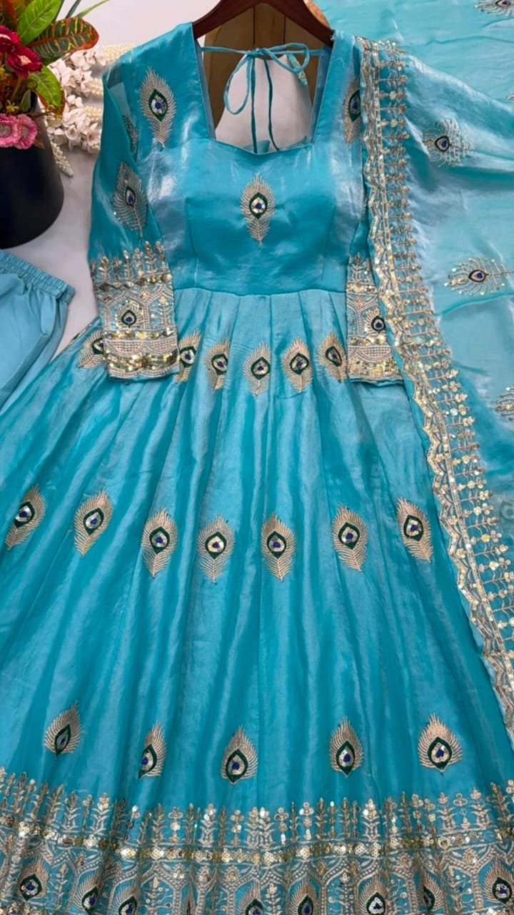 Peacock feather dress