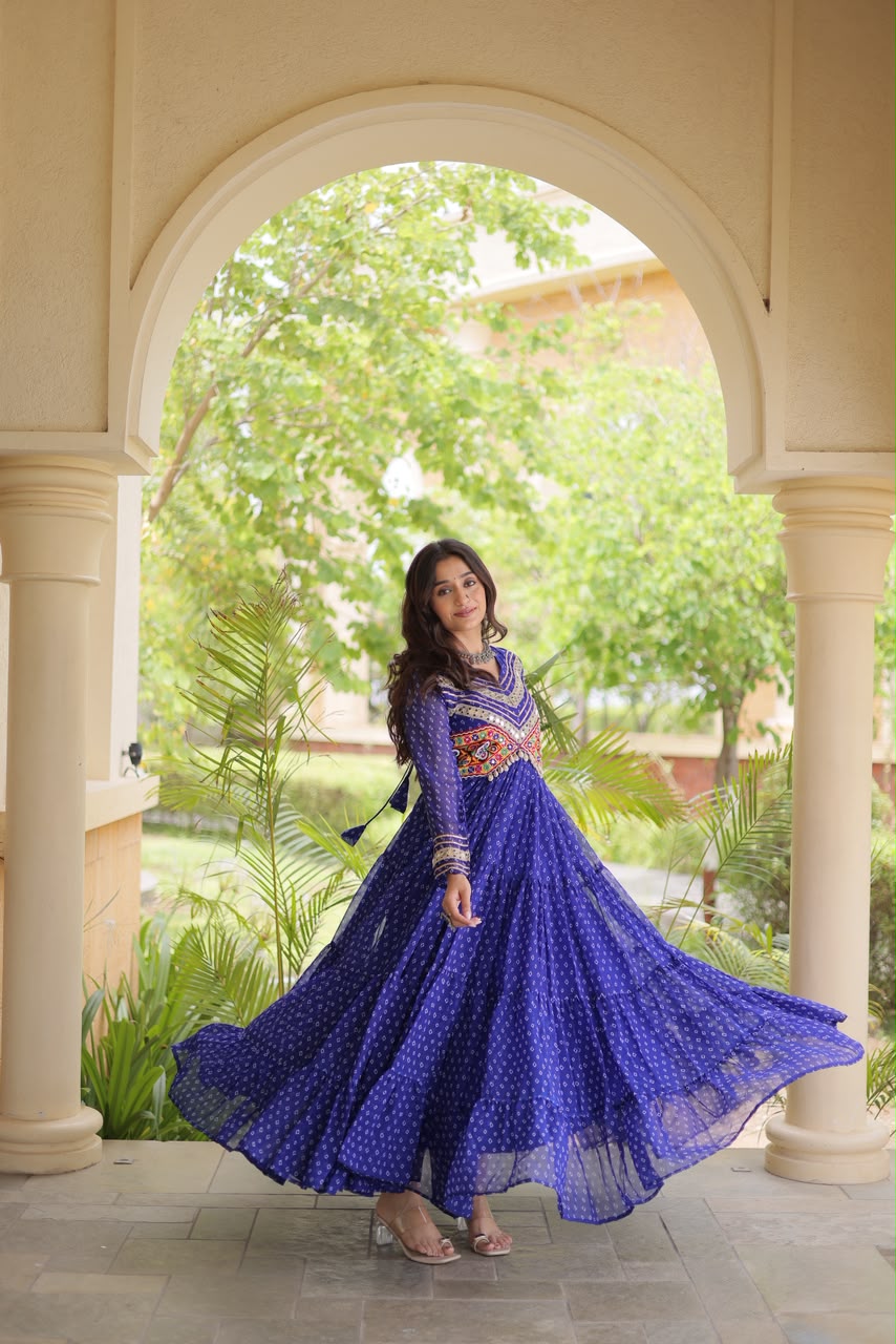 Bandhani Belle — 12M Kutchi Patchwork Gown