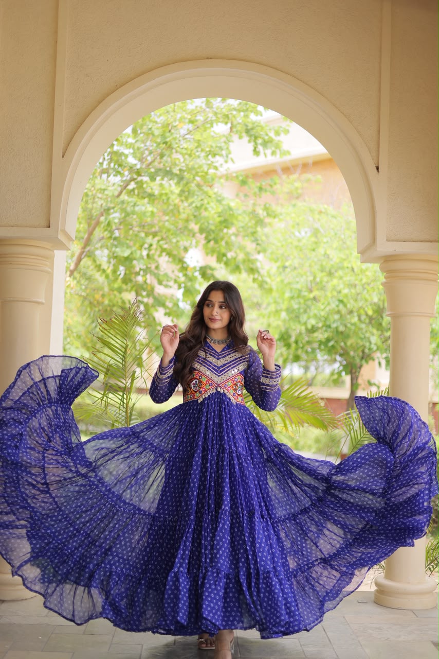 Bandhani Belle — 12M Kutchi Patchwork Gown
