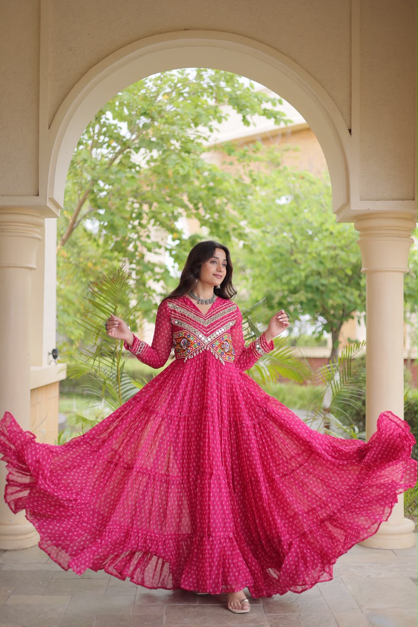 Bandhani Belle — 12M Kutchi Patchwork Gown