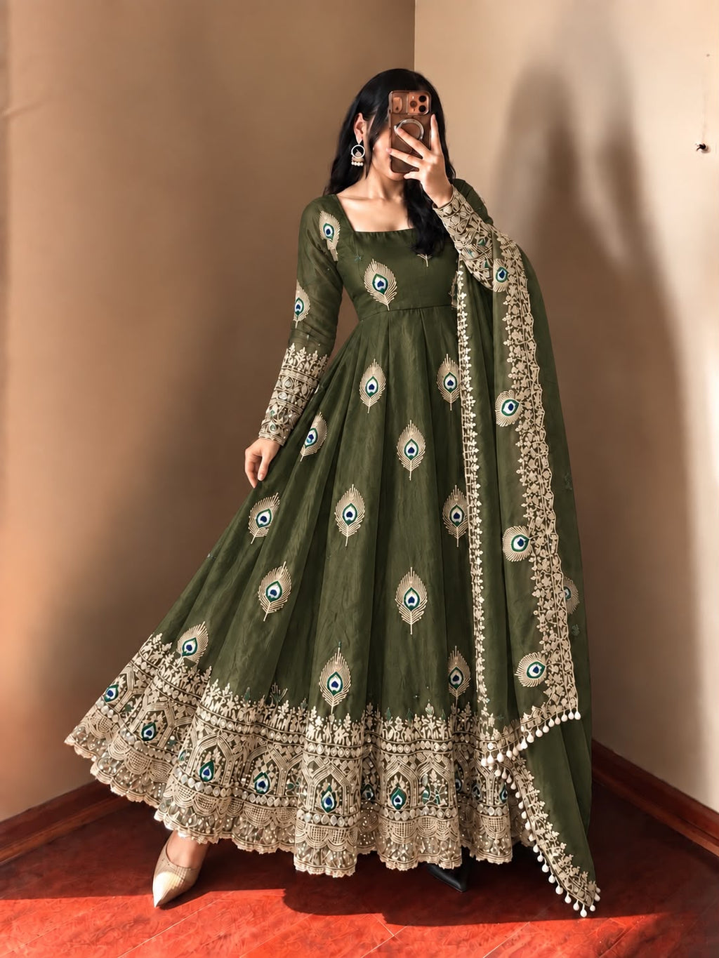 Peacock feather dress