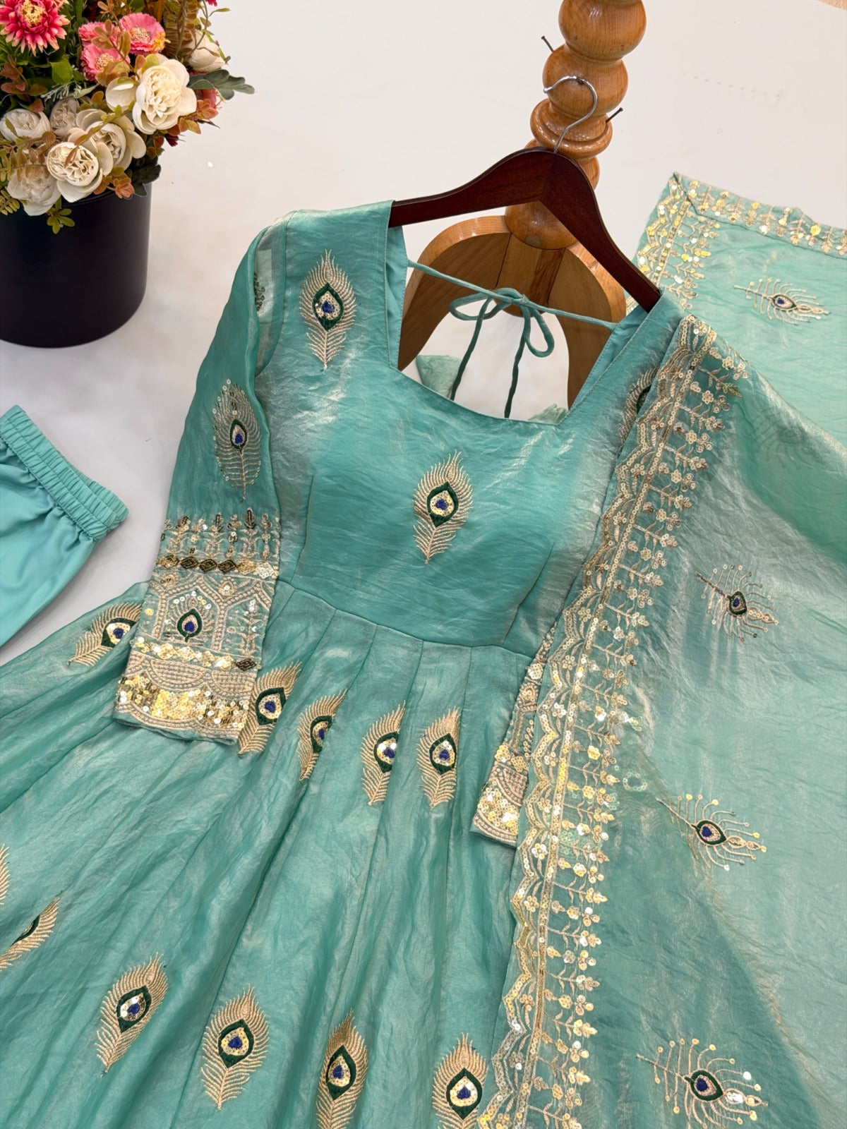 Peacock feather dress