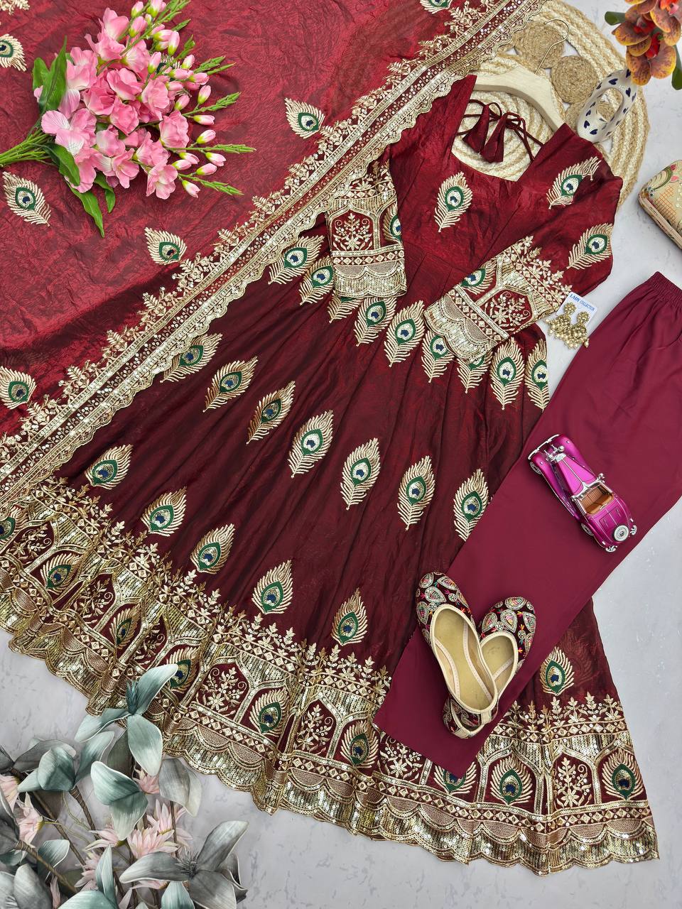 Peacock feather dress