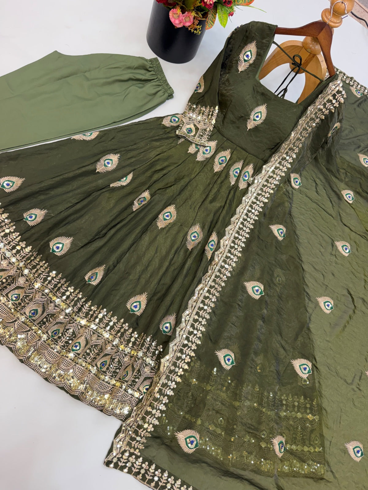 Peacock feather dress