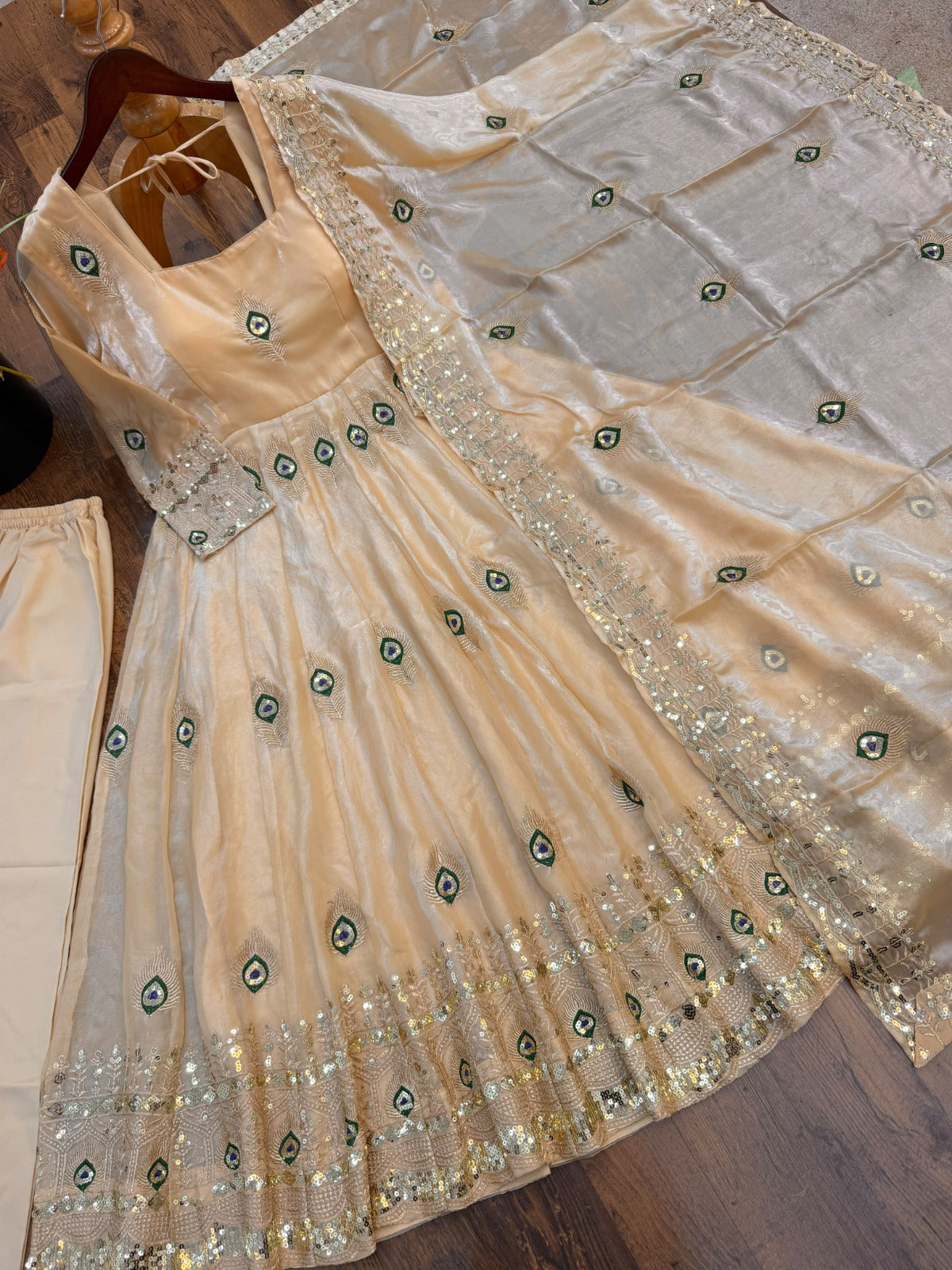 Peacock feather dress