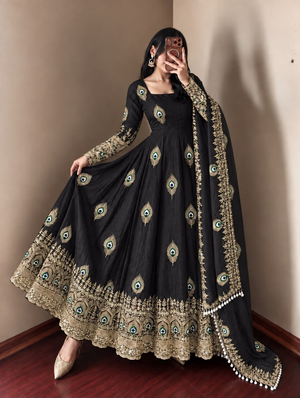 Peacock feather dress