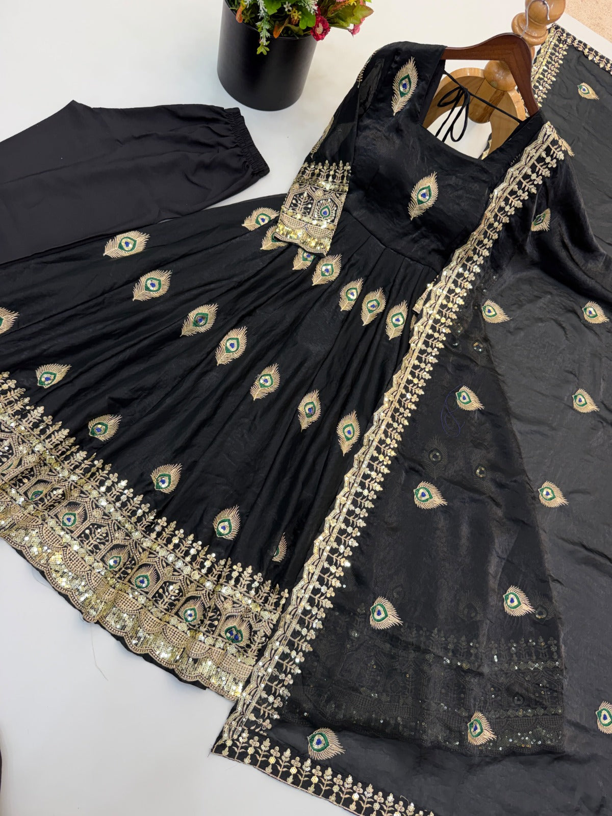 Peacock feather dress