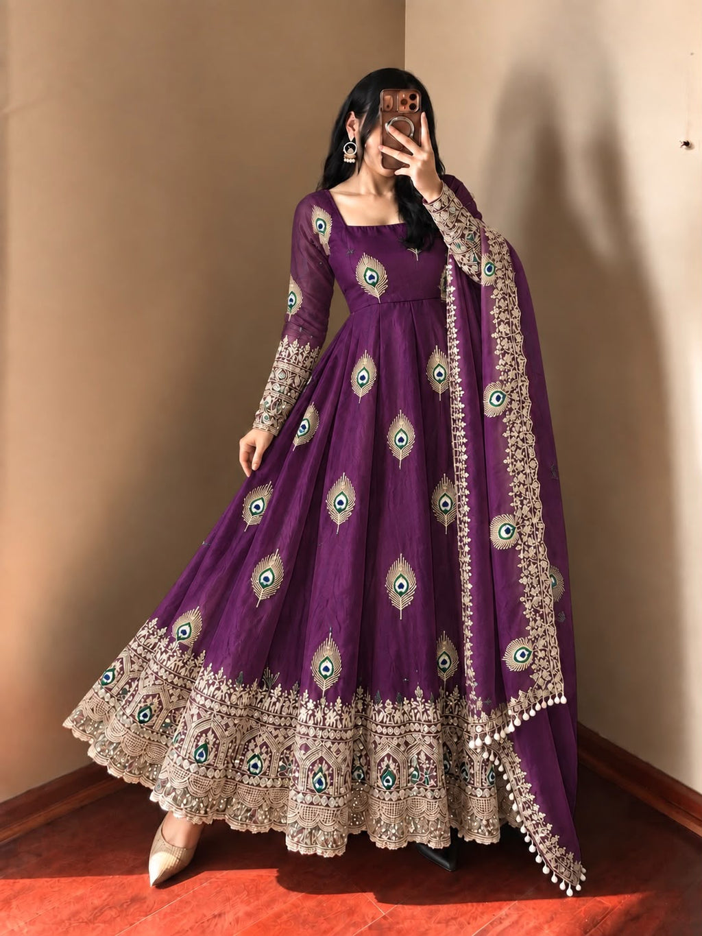 Peacock feather dress