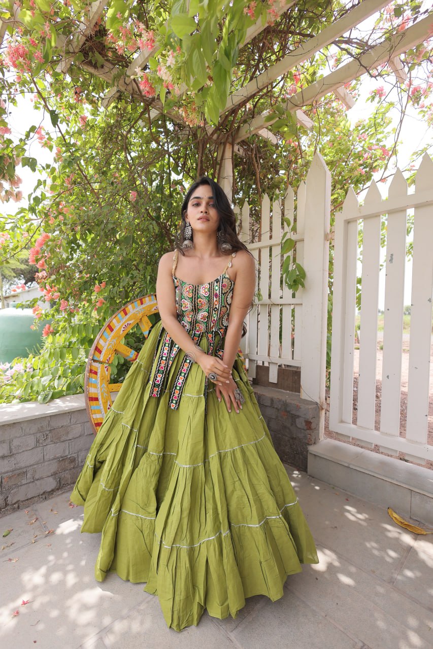 ✨ Garba Glow — Navratri 2026 Kora Cotton Lehenga Set 💃🪩