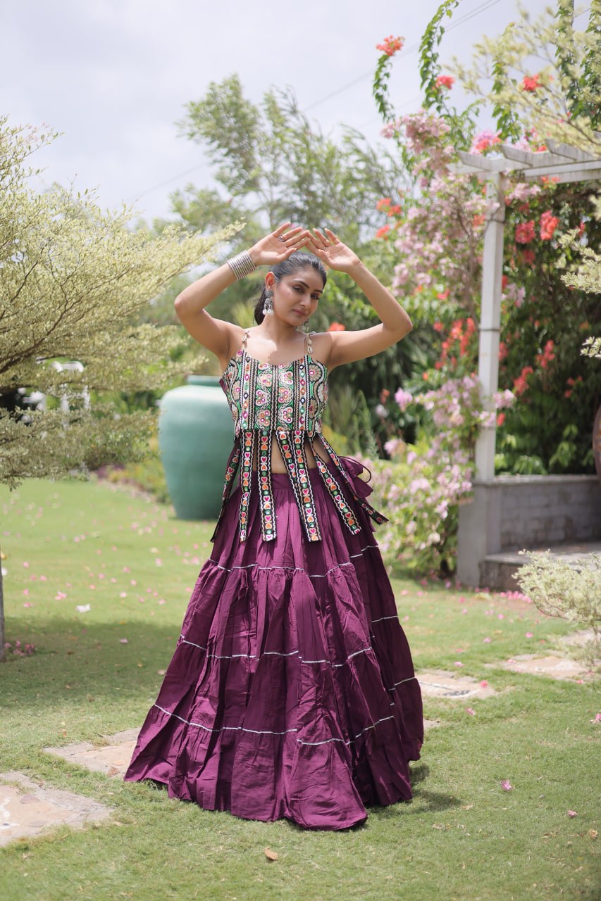 ✨ Garba Glow — Navratri 2026 Kora Cotton Lehenga Set 💃🪩