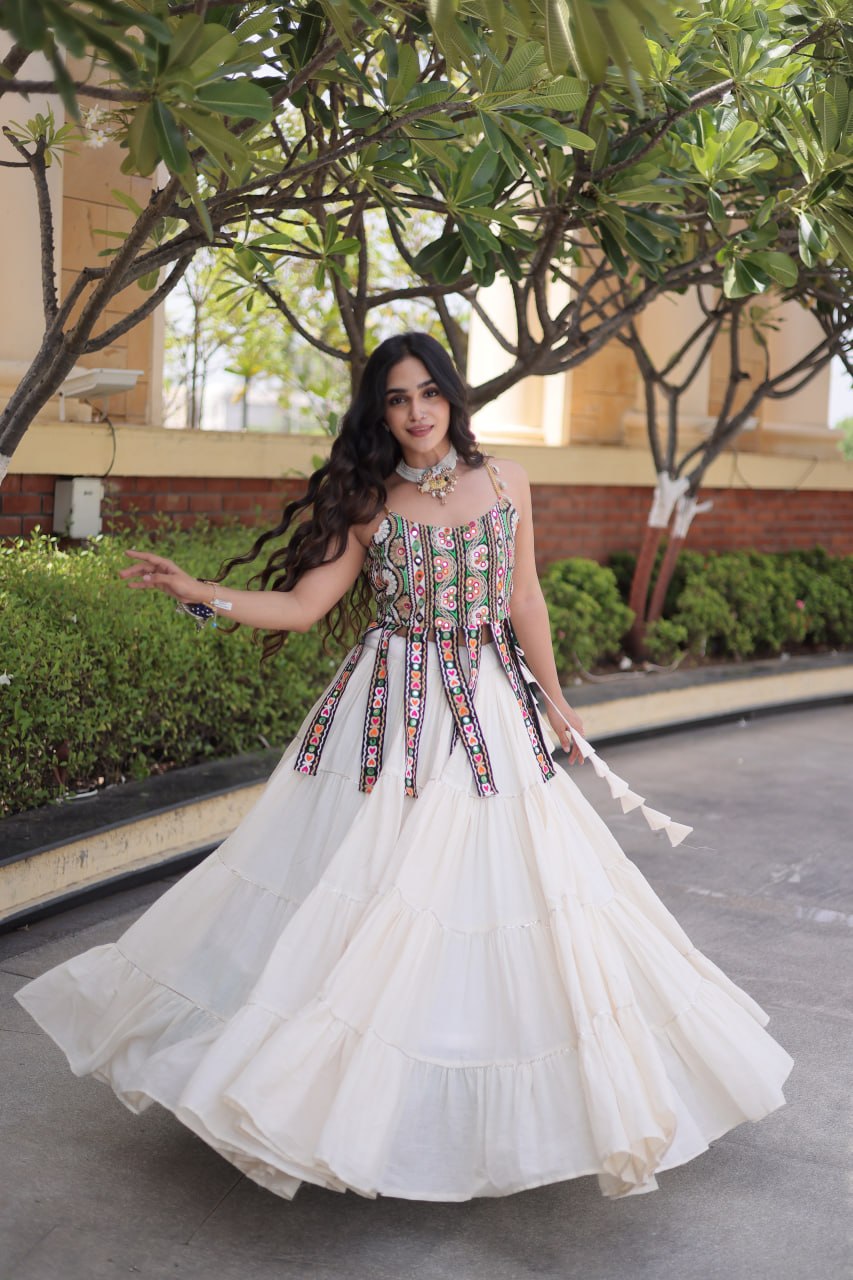 ✨ Garba Glow — Navratri 2026 Kora Cotton Lehenga Set 💃🪩