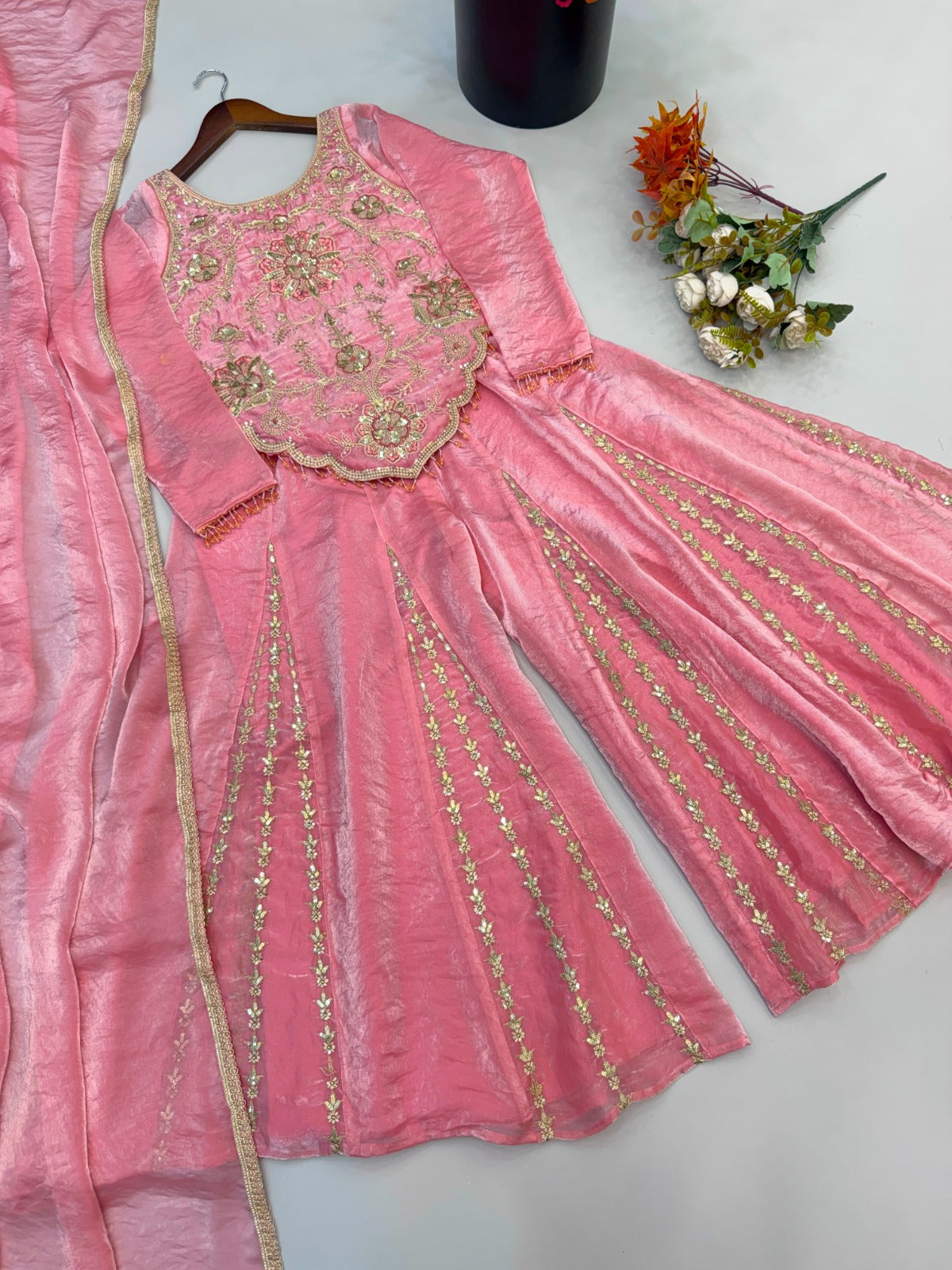 Zariya — Fendy Silk Sharara Set