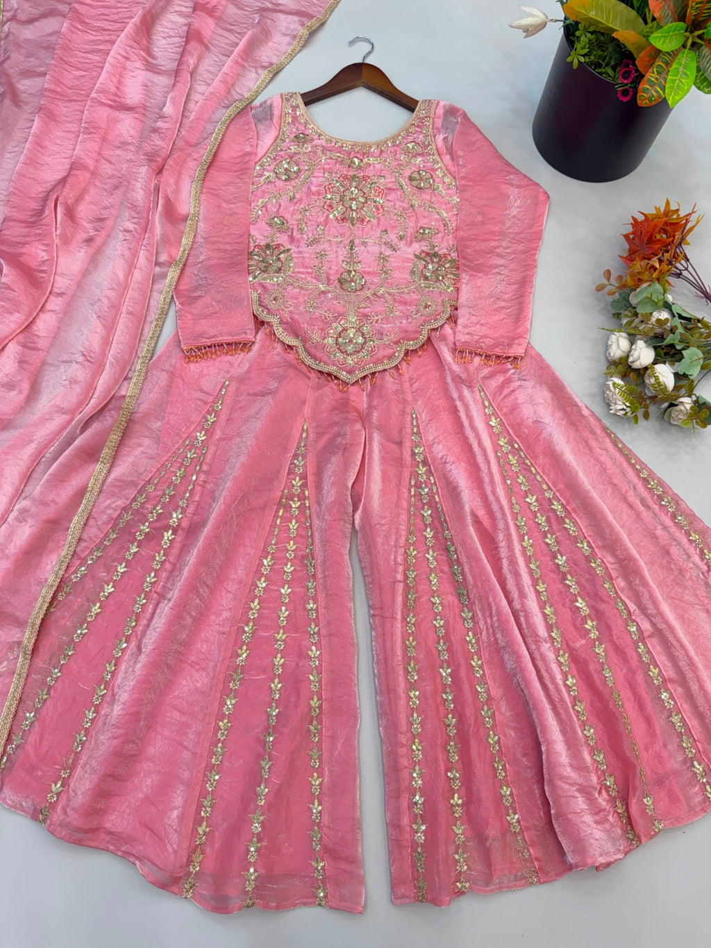 Zariya — Fendy Silk Sharara Set