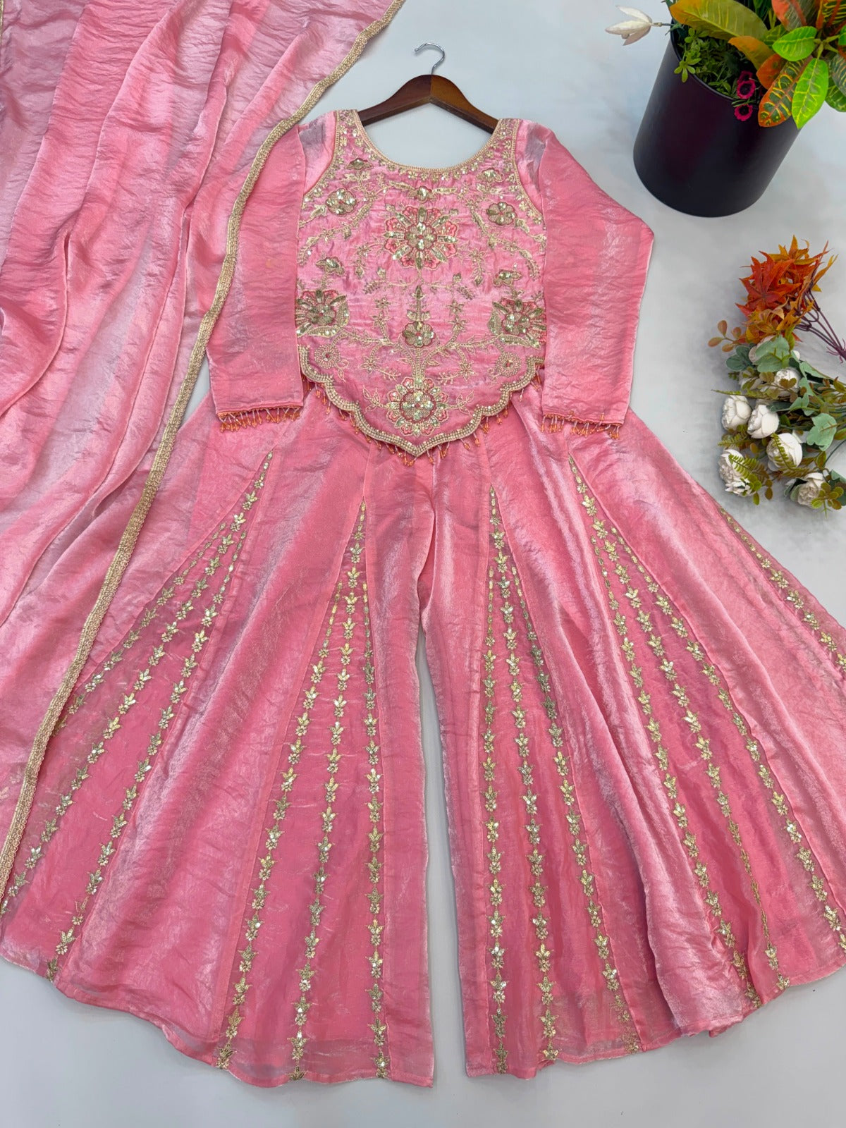 Zariya — Fendy Silk Sharara Set