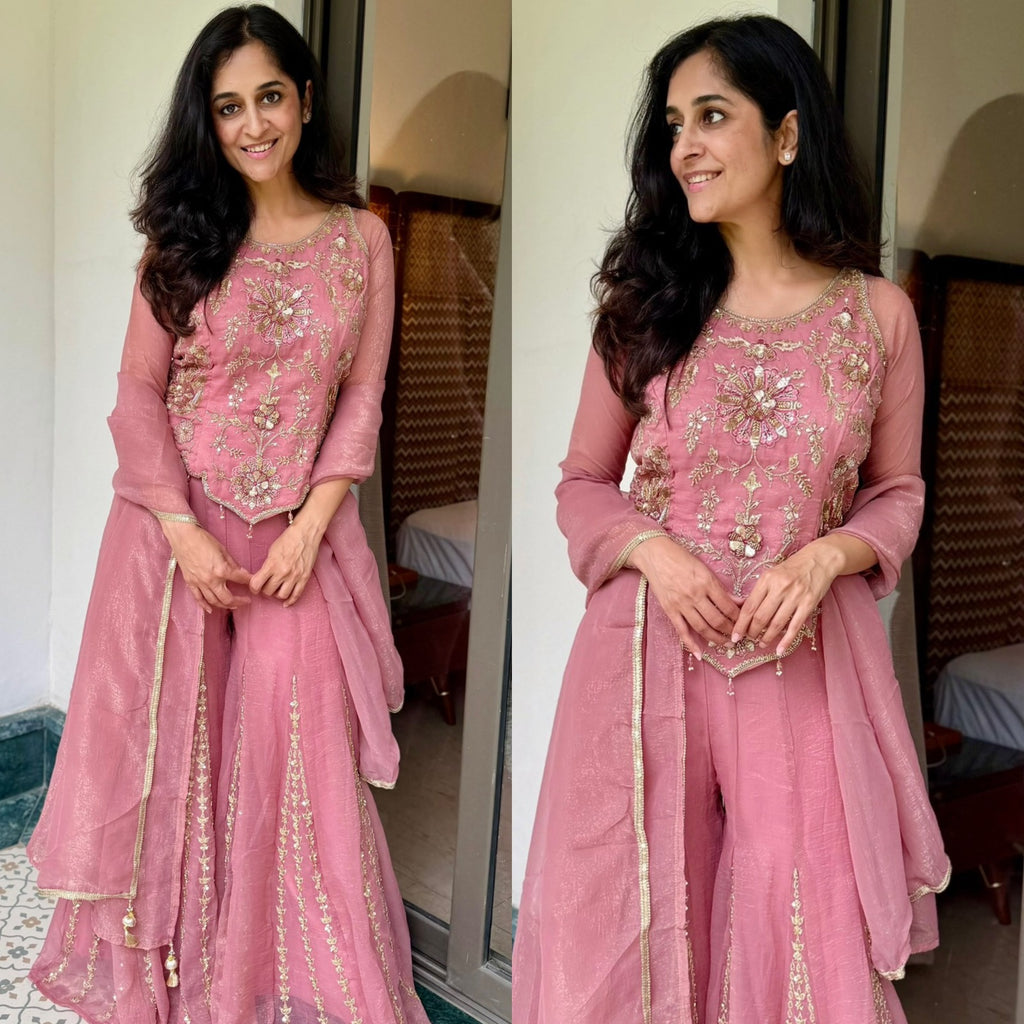 Zariya — Fendy Silk Sharara Set