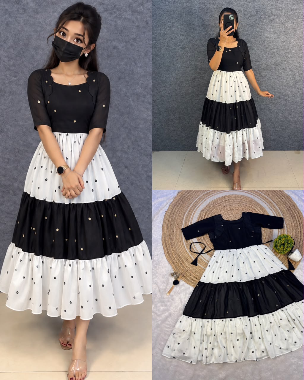 vichithra scallop gown