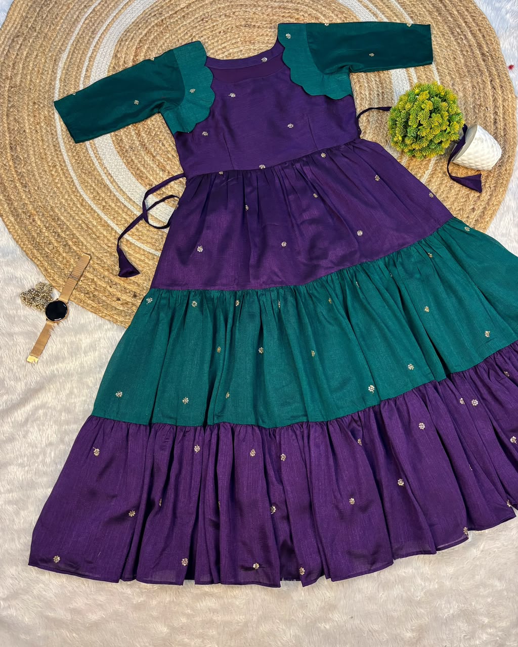 vichithra scallop gown